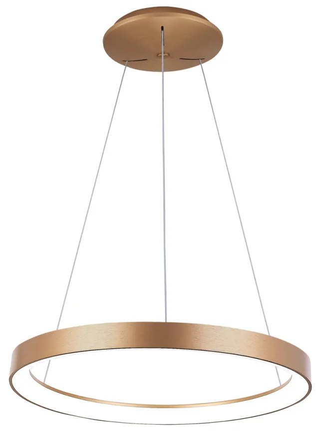 Lustra moderna aurie rotunda din metal cu led Vico d78