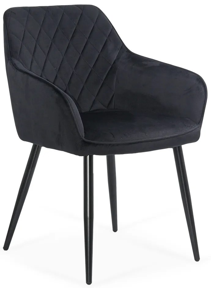 Scaun living din catifea cu picioare metalice BUC 258 negru