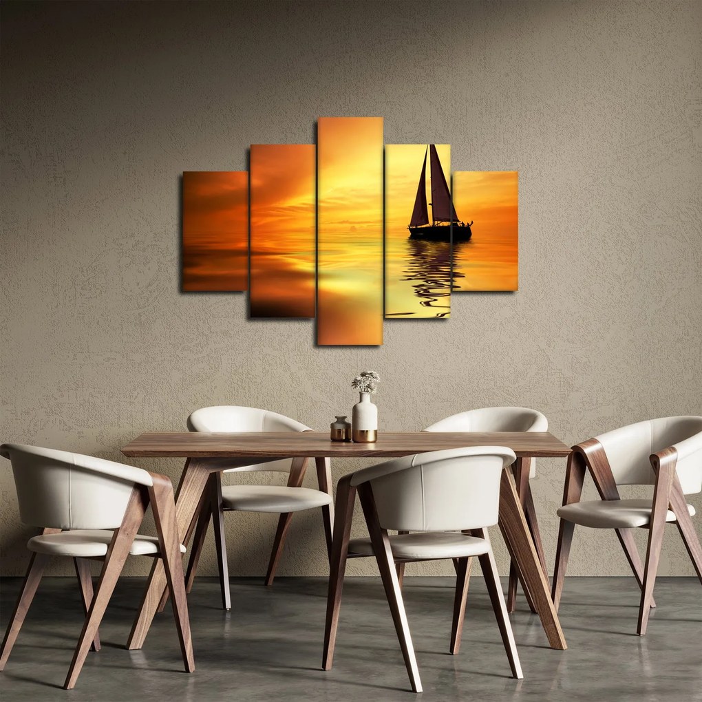 Tablou - Sailboat la apus de soare (150x105 cm)