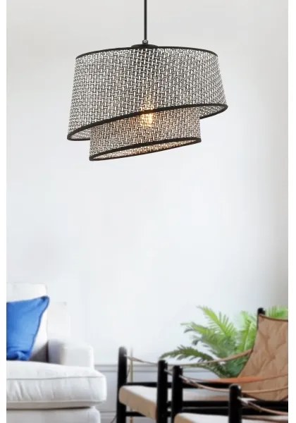 Lustră cu cablu BARETTE 1xE27/60W/230V gri/negru