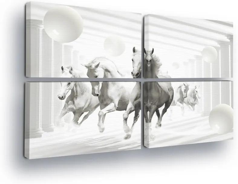 GLIX Tablou - Horses in the White Tunnel 4 x 60x40 cm