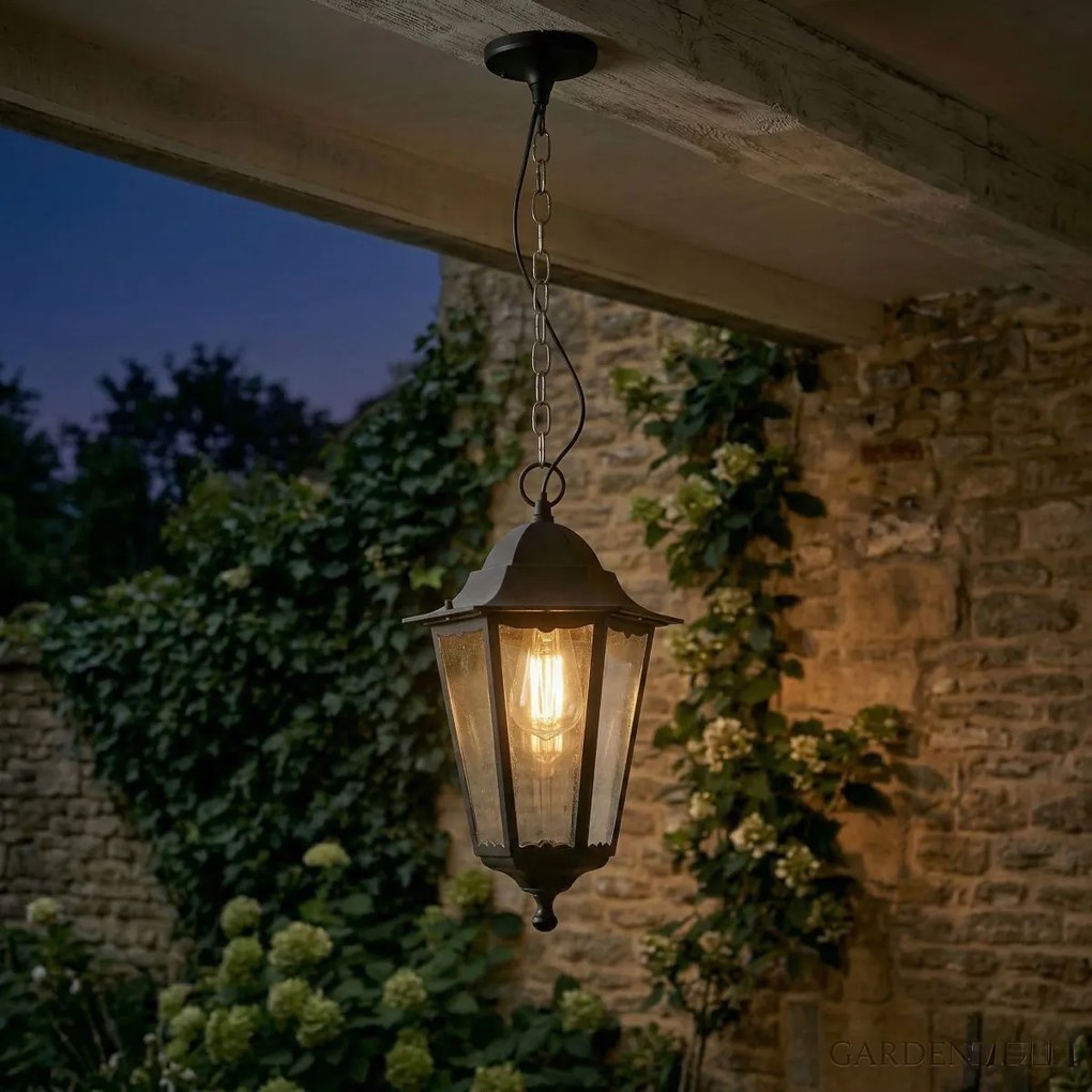 Lampă suspendată clasică de exterior neagră IP44 - Havana Up