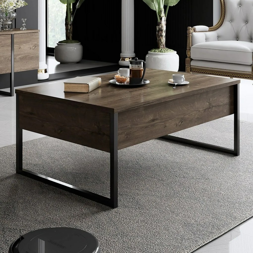 Măsuță de cafea Luxe Walnut and Black