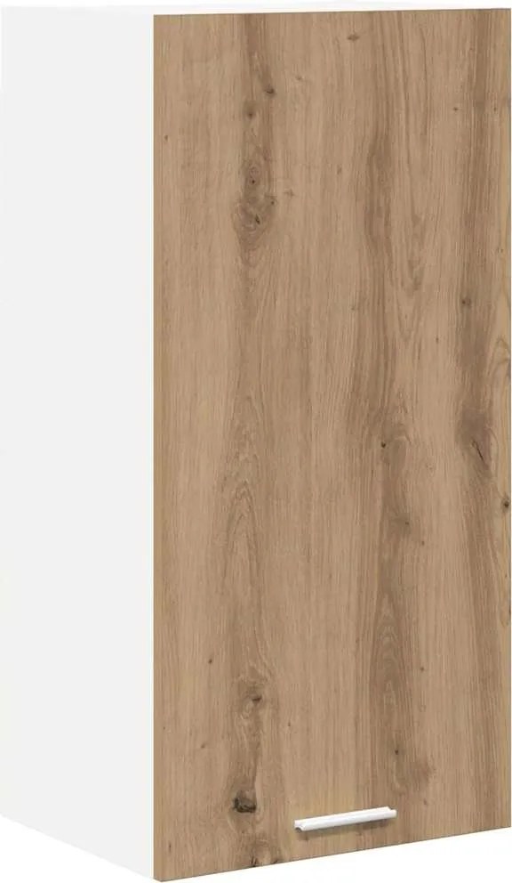 vidaXL Dulap suspendat cu ușă Stejar Artisan și Alb 40 x 31 x 80 cm