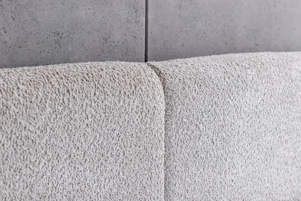 Pat ART DECO 180x200cm greige boucle cu spatiu de depozitare