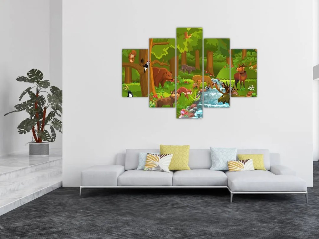 Tablou pentru copii cu animale (150x105 cm)