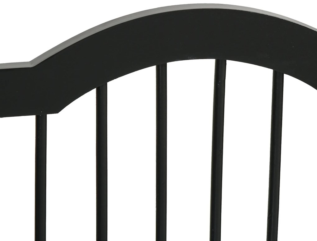 PawHut Barieră de siguranță barieră modulabilă pliabilă pentru animale de companie cu picior de suport MDF lemn masiv 154,5 x 61 cm negru | Aosom Romania