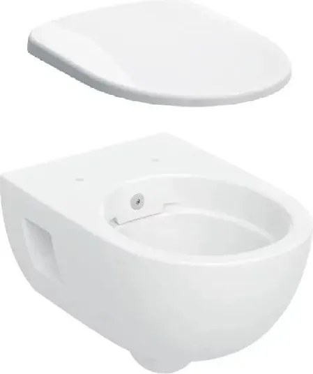 Set vas wc suspendat rimfree cu functie de bideu si capac Geberit Selnova