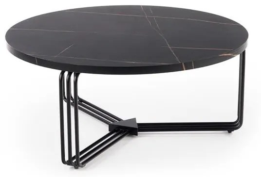 Masuta cafea Antica marble negru – H36 cm