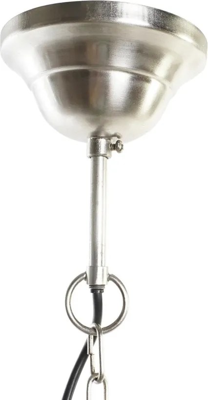 Lustră suspendată din metal, argintiu, formă de calotă, finisaj nichelat, 30 x 54 cm, „Sedan”
