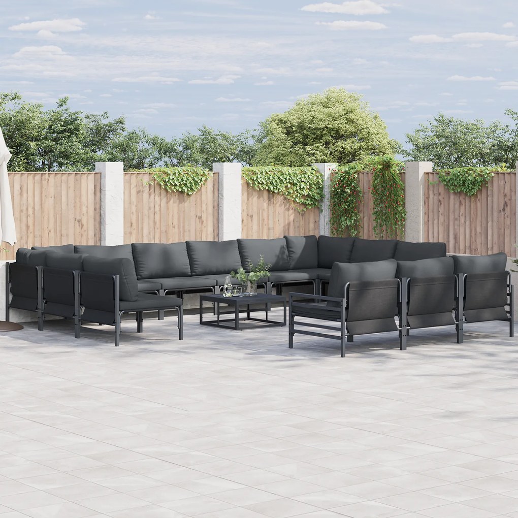 vidaXL Set de canapele pentru grădină 13 pcs Antracit Oțel