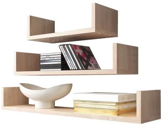 SET 3x raft de perete TRIO stejar sonoma