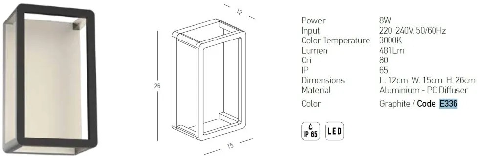 Aplica LED pentru iluminat exterior decorativ IP65 Beck