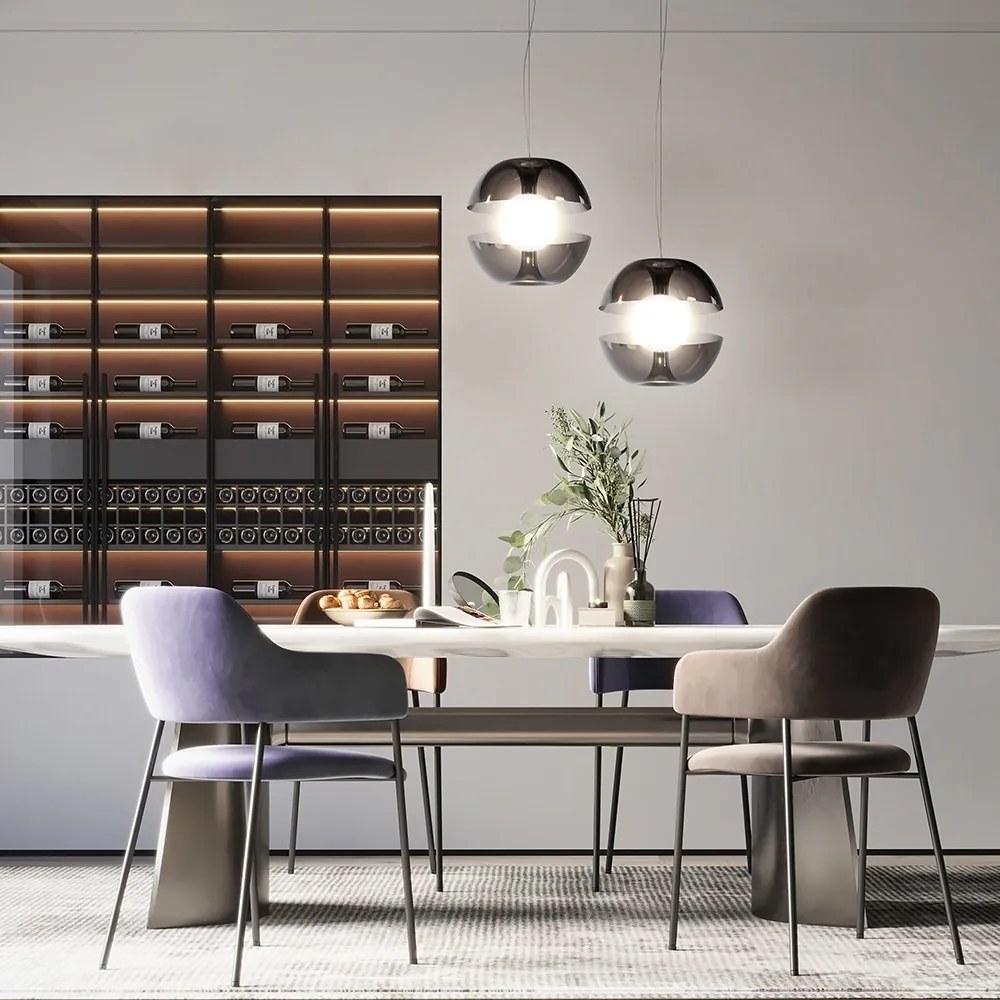 Pendul LED, lustra design modern Rebel crom