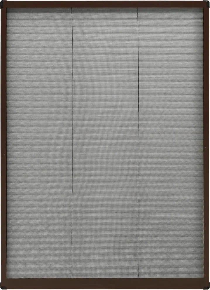 vidaXL Plasă insecte plisse pentru ferestre, maro, 80x120 cm, aluminiu