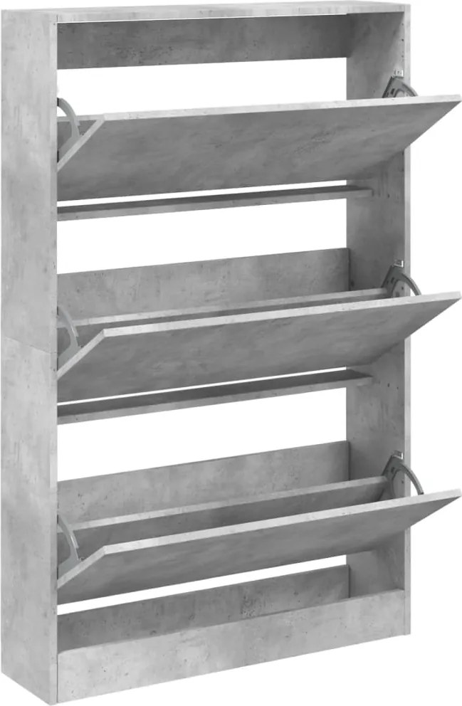 vidaXL Pantofar, gri beton, 80x21x125,5 cm, lemn prelucrat