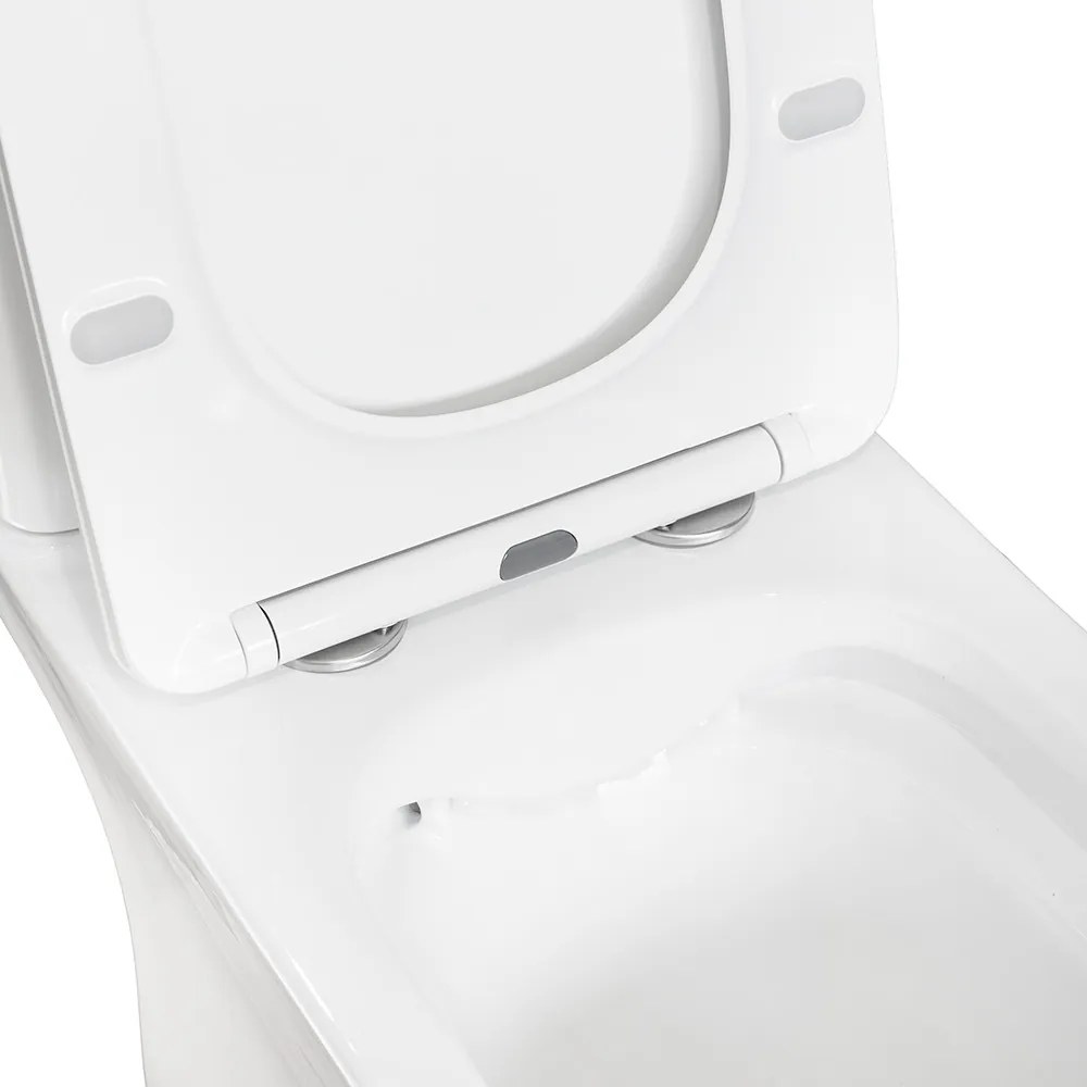 Toaletă compactă monobloc Nile cu scaun cu închidere moale și spălare din spate