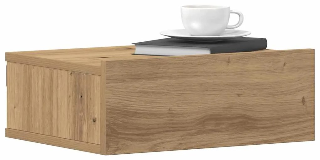 vidaXL Noptiera plutitoare Stejar Artisan 40x32x15 cm Lemn prelucrat