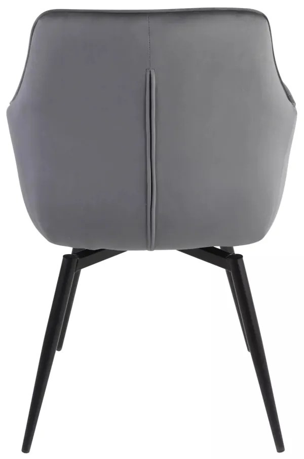 Scaun rotativ Servio velvet gri/negru Blu14