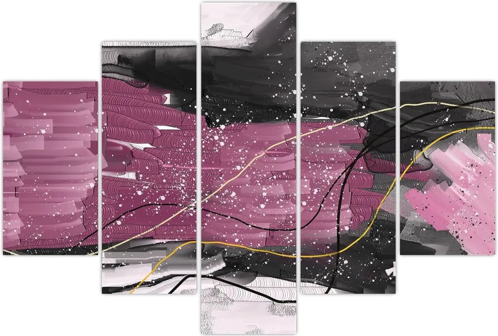 Tablou - Abstracție roz-roșu (150x105 cm)