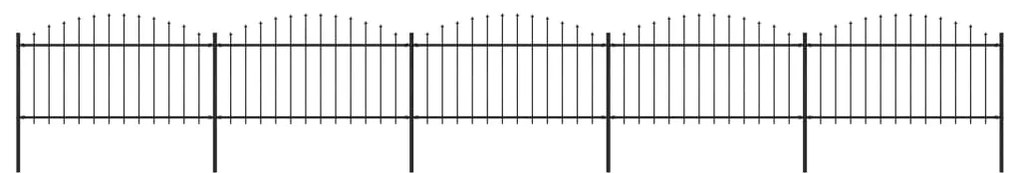 vidaXL Gard de grădină cu vârf tip suliță din oțel 892,5x150 cm, negru