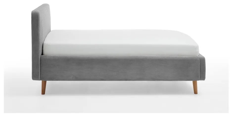 Pat gri tapițat fără somieră 120x200 cm Mattis – Meise Möbel