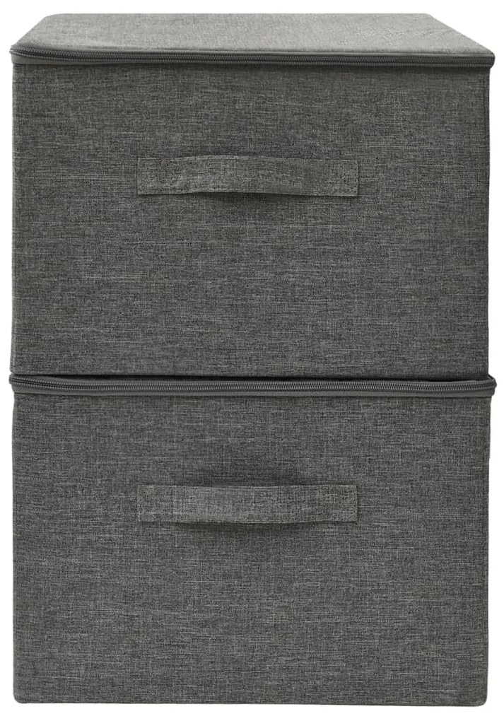 Cutii de depozitare 2 buc. antracit 43x34x23 cm material textil 2, Antracit, 1