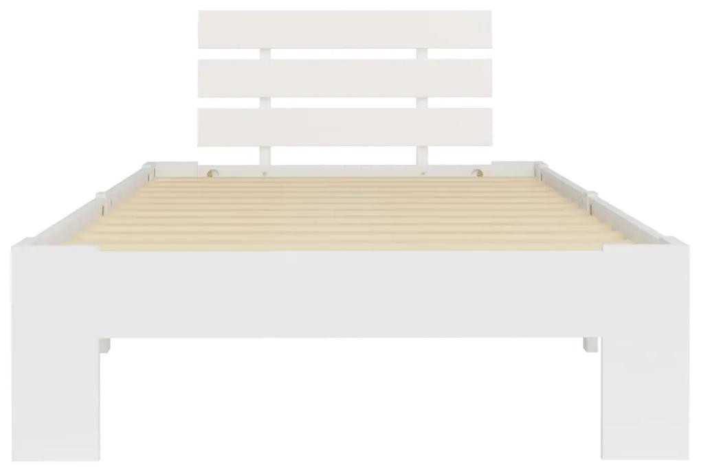 Cadru de pat, alb, 90 x 200 cm, lemn masiv de pin Alb, 90 x 200 cm