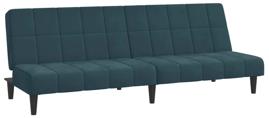 337501 vidaXL Canapea extensibilă cu 2 locuri, albastru, catifea
