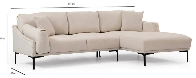 Colțar Artie Leo, bej deschis, colț pe partea dreaptă