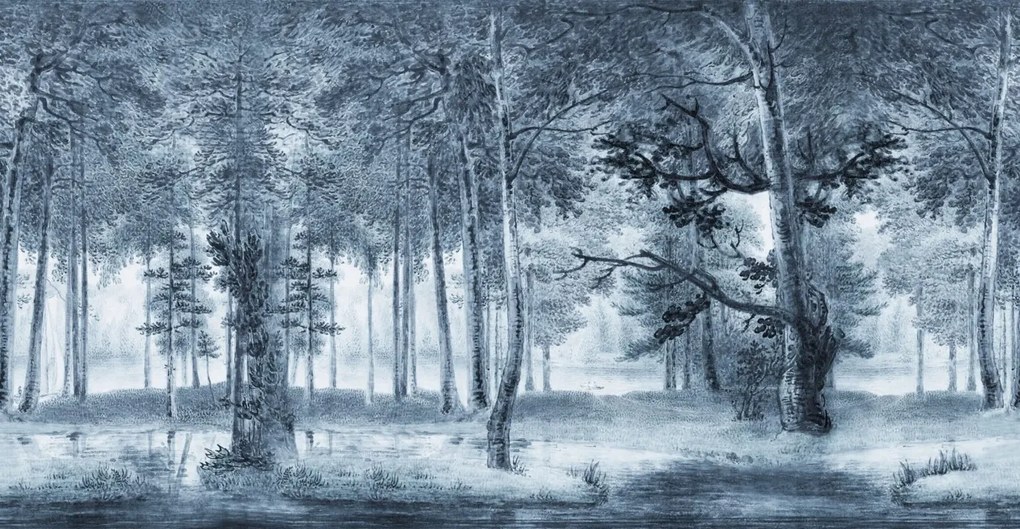 Fototapet, Lovers Forest, Vintage Blue, Rebel Walls