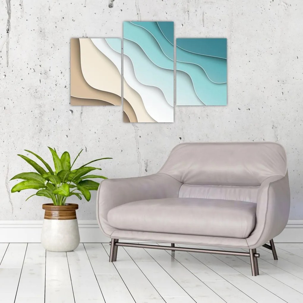 Tablou abstract cu plaja mării (90x60 cm)