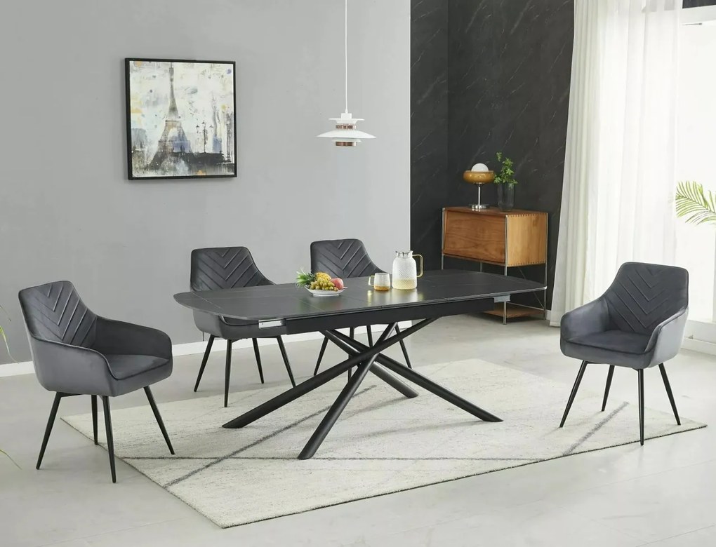 Masa extensibila Vector neagra L160(200)x90 cm