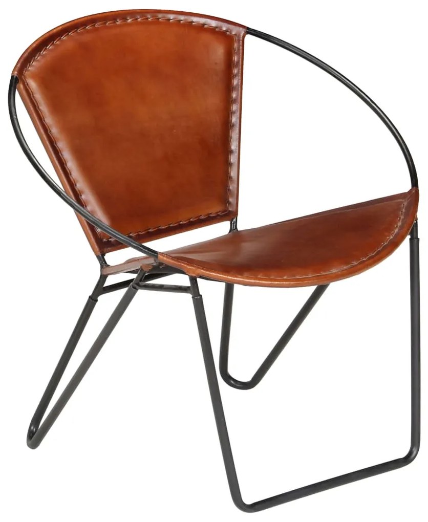 246367 vidaXL Scaun, maro, piele naturală