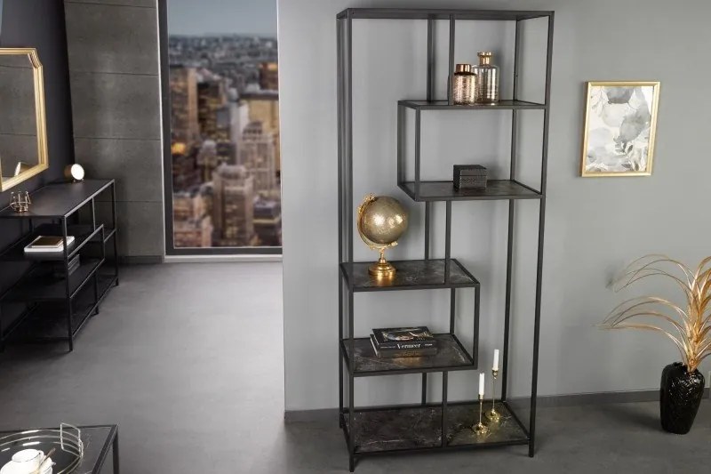 Raft design industrial Slim Line 185x77cm, negru