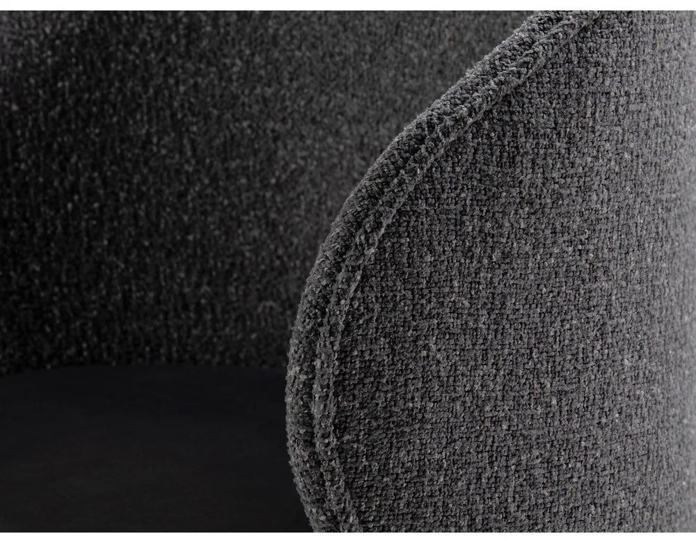 Fotoliu gri închis cu tapițerie din catifea Inez – Micadoni