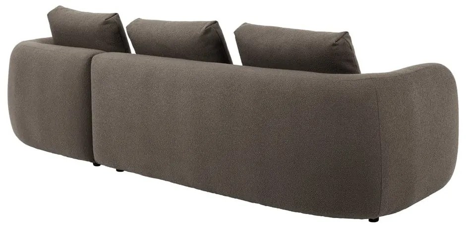 Colțar gri/maro cu tapițerie din stofă bouclé (colț stânga) Imola – Bonami Selection