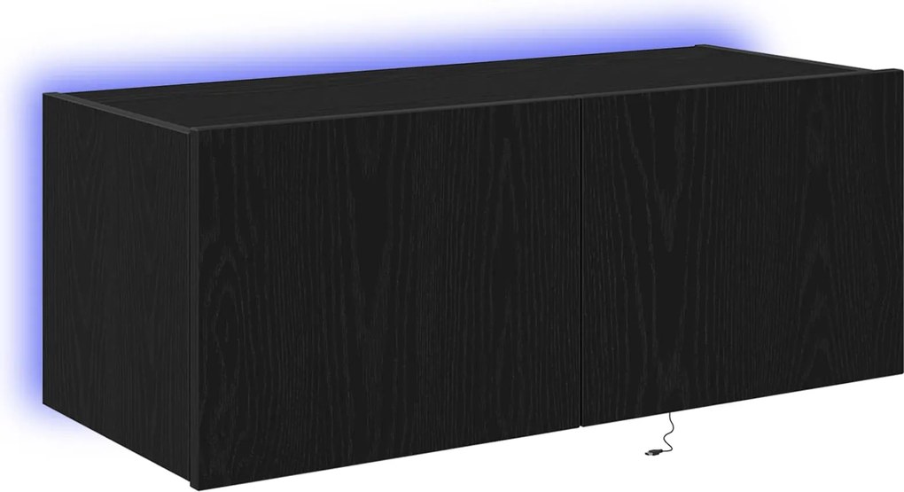 vidaXL Dulap TV de perete Stejar Negru 80 x 35 x 31 cm Lemn compozit