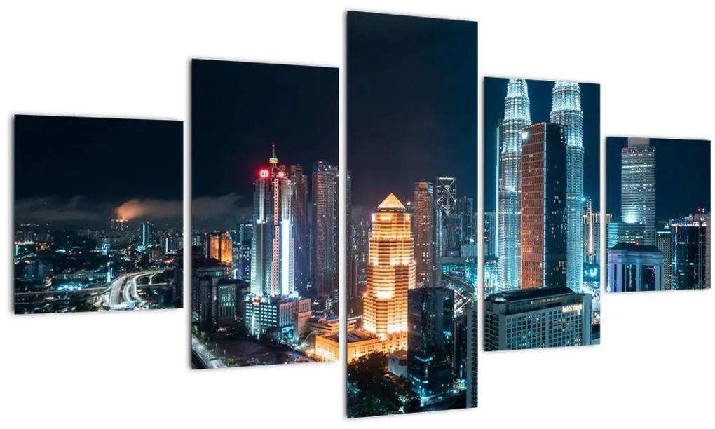 Tablou - Noaptea în Kuala Lumpur (125x70 cm), în 40 de alte dimensiuni noi