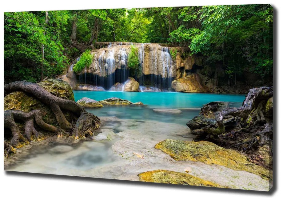 Imprimare tablou canvas Cascada din pădure