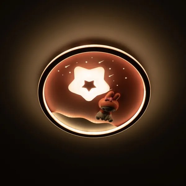 Brilagi - Lampă de plafon LED pentru copii BUNNY, 83W, 230V, 3000–6000K, reglabilă, cu telecomandă