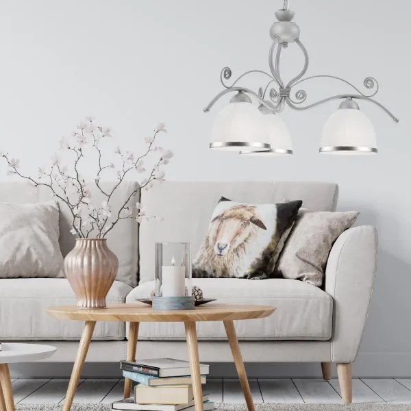 Lustră pe lanț RETRO II 3xE27/60W/230V argintiu