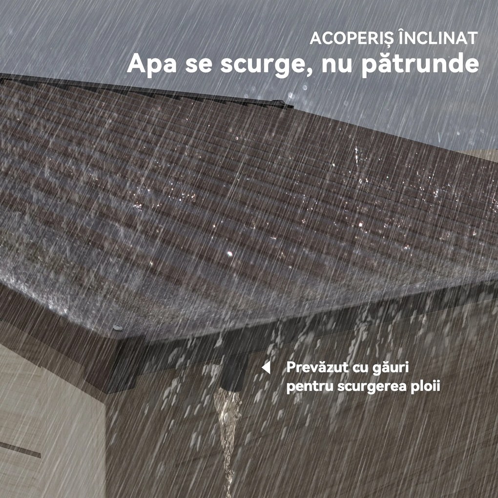 Outsunny Dulap Grădină Metal Glisant Maro | Aosom Romania