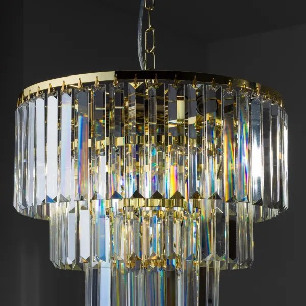 Lustră de cristal pe lanț Brilagi MOZART 5xE14/40W/230V auriu