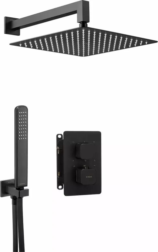 Sistem de dus incastrat Deante Box negru mat
