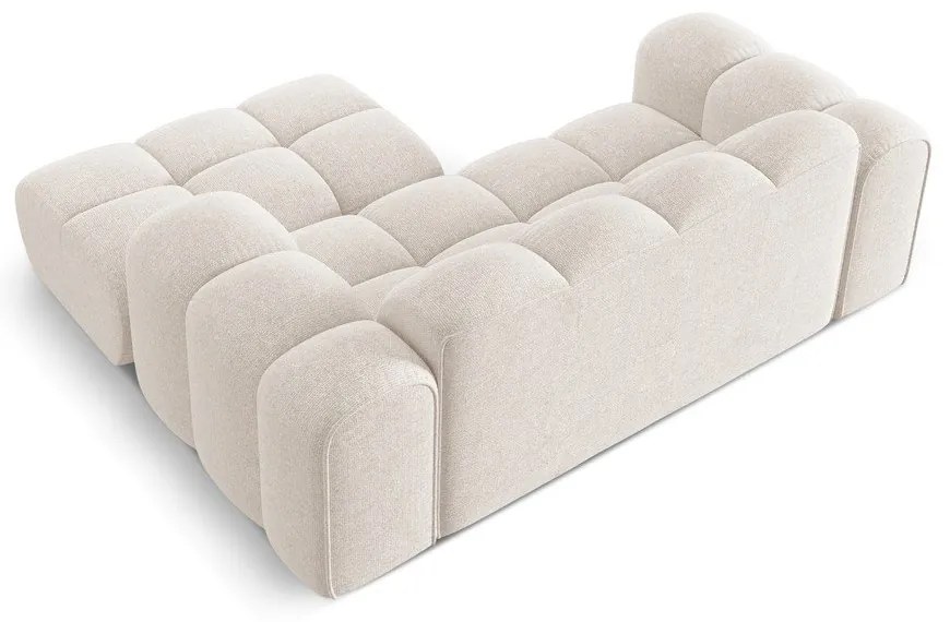 Colțar crem cu tapițerie din chenille (cu colț pe partea dreaptă/cu șezlong) Treno – Cosmopolitan Design