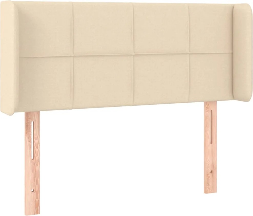 vidaXL Tăblie de pat cu aripioare crem 103x16x78/88 cm textil