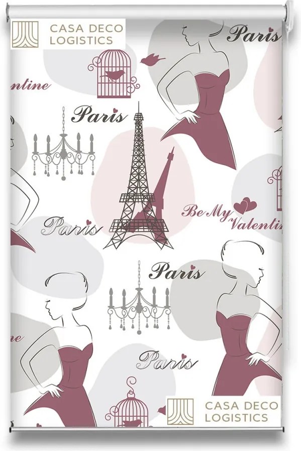 Roletă textilă Urban 4014 cu model Paris și siluete feminine