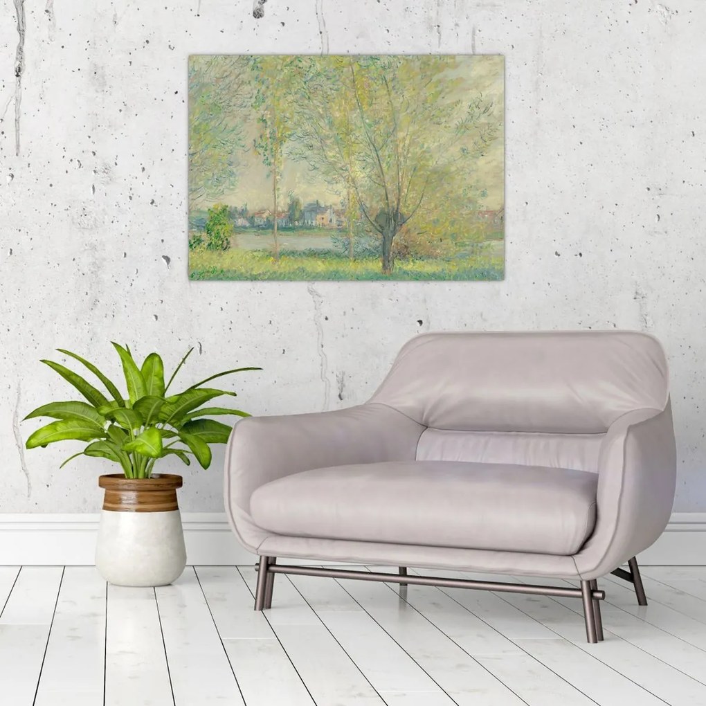 Tablou pe sticlă - Claude Monet, The Willows, reproducere (70x50 cm)