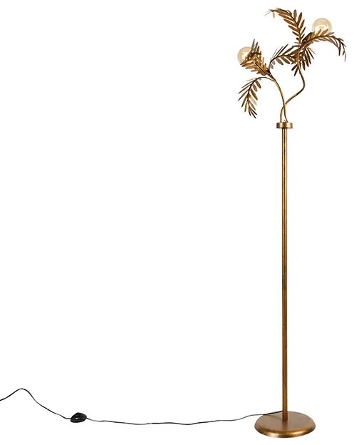 Lampă de podea vintage aurie 187 cm 2 lumini - Botanica